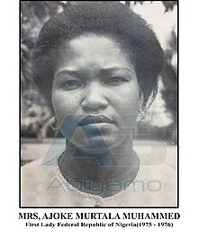 Mrs. Ajoke Murtala Muhammed (First Lady Federal Republic of Nigeria 1975 - 1976).jpg