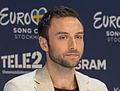 English: Måns Zelmerlöw at a press conference during the Eurovision Song Contest 2016. (Help translate this text)