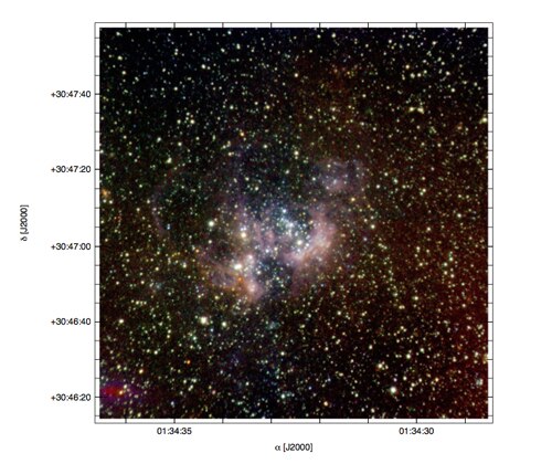 Файл:NIRI observations of the giant star-forming region NGC 604 (geminiann11016a).tiff