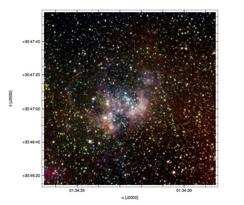 File:NIRI observations of the giant star-forming region NGC 604 (geminiann11016a).tiff