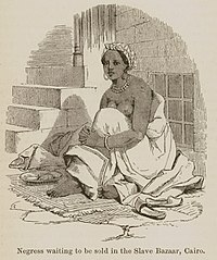 Negress waiting to be sold in the Slave Bazaar, Cairo - Curzon Robert - 1849.
