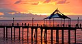 An afterglow at a pier in Australia