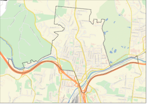 Northside is densest around Hamilton Avenue; surrounded by wooded hills to the north and west, highways to the south, and Spring Grove Cemetery to the east.