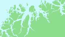 Locator map of Sørfugløya, Troms, Norway