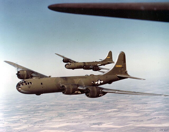 Pre-production Boeing YB-29 Superfortresses in formation