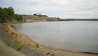 Contaminated Osisko lake in Rouyn-Noranda Osisko lake.JPG