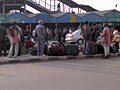 People thronging outside the station