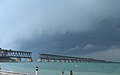 Overseas Railroad bridge west of Bahia Honda Key, 2006. The bridge has been severed to allow sailboat traffic