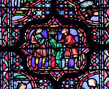 Détail d'un vitrail, Sainte-Chapelle, Paris.