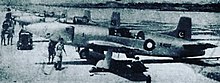 PAF Attackers from the No.11 Squadron (late 1950's) Pakistan Air Force Supermarine Attacker Aircraft.jpg