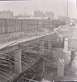 La stazione in costruzione in una foto di Paolo Monti del 1960
