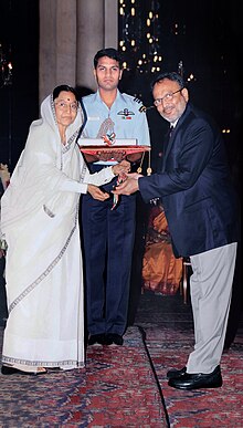 Dr. Patel receiving Dr. B.C. Roy Award Patel B C Roy Award.jpg