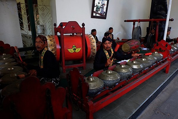 Harrison developed a deep interest in the traditional gamelan ensembles of southern Indonesia (pictured)