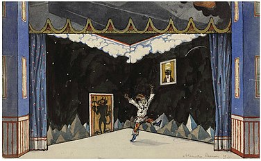 Alexandre Benois designed symbolist sets for Stravinsky's Petrushka in 1911.
