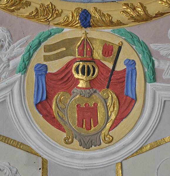 File:Pfärrich Pfarrkirche Chordecke Wappen Montfort.jpg