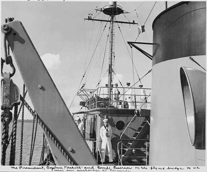 File:Photograph taken during the vacation cruise of President Harry S. Truman to Bermuda. On the flying bridge of the... - NARA - 198631.jpg