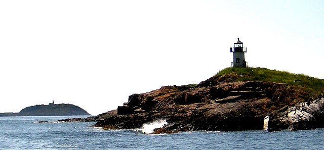 Pond Island and Light with Seguin Light in the background