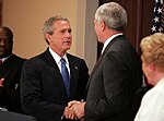 Thumbnail for File:President George W. Bush congratulates Senator John Danforth.jpg