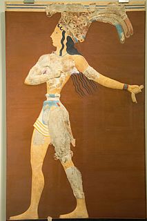 Prince of the Lilies Minoan mural painting from Knossos, Crete