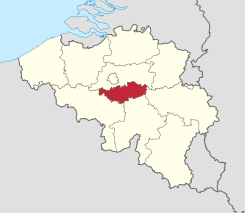 Province du Brabant wallon in Belgium.svg