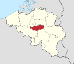 Province du Brabant wallon in Belgium.svg