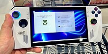 An Asus ROG Ally handheld gaming PC, released in 2023 running Windows 11 ROG ALLY - 3.jpg