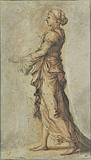 Woman standing draped (25.4 x 14.7 cm.), Louvre
