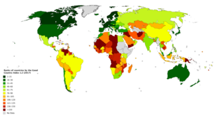 Good Country Index index measuring each of the 163 countries on the list contribute to the planet, and to the human race, through their policies and behaviors