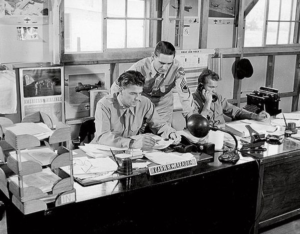 Reagan at Fort Roach, between 1943 and 1944