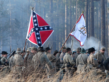 As with its predecessor, Civil War Generals 2 features footage of American Civil War reenactors. Reenactment of Battle of Olustee 3.png