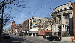 Blick auf Riverdale in Richtung Broadview Ave von Queen St. East