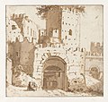 Ruïnes van Italiaanse stadswal met poort, RP-T-1892-A-2537.jpg
