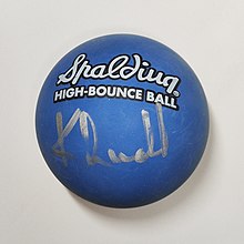 A Spaldeen autographed by Kevin Rudd Rubber handball autographed by Kevin Rudd.jpg