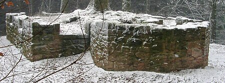 Ruine des Jagdhaus mit Wachturm Murrmirnichtviel bei Bad Dürkheim