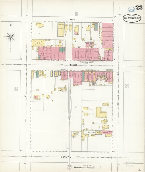 File:Sanborn Fire Insurance Map from San Bernardino, San Bernardino County, California. LOC sanborn00805 005-23.tif