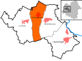 Deutsch: Lage von Schneidlingen in der Stadt Hecklingen im Salzlandkreis in Sachsen-Anhalt, Deutschland. English: Location of Schneidlingen in the municipality Hecklingen in Salzlandkreis in Saxony-Anhalt, Germany.   selected district   other districts   settlement   border of the municipality   border between two districts   Bode   This file was uploaded with Commonist.