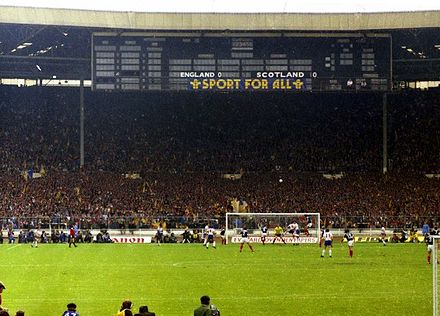 Rencontre face à l'Écosse à Wembley en 1981.
