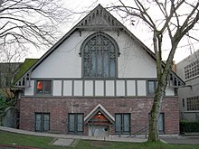 This building that now serves as the chapel of University Presbyterian Church was originally designed by Ellsworth Storey and was completed in 1916 as the first purpose-built home of University Unitarian Church. Seattle - University Presbyterian 01.jpg