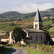 Church Saint-Jacques-le-Majeur in Serrières (Saône-et-Loire), France, northeast view.