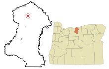 Sherman County Oregon Incorporated e Aree non incorporate Wasco Highlighted.svg