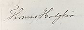 Signature Thomas Hodgkin 1840, Royal Medical Chirurgical Society Obligation Book 1805.jpg