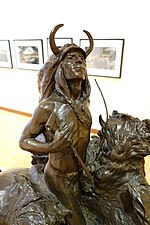 Thumbnail for File:Sioux Indian Buffalo Dance by Solon H. Borglum, view 2, modeled 1902, bronze - New Britain Museum of American Art - DSC09032.JPG