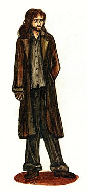 Une représentation de Sirius Blackà l'aquarelle et au fusain.