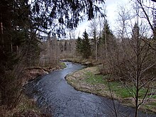 Slocene River near Lake Valgums in Latvia