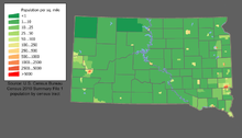 South Dakota Population Density Map South Dakota population map.png