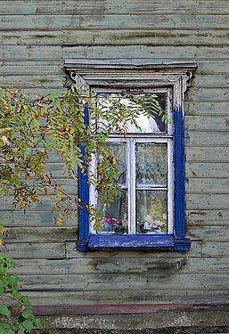 Granny's Window. A window of a building in Korolyov, Moscow Oblast.