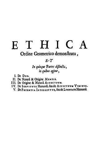 <i>Ethics</i> (Spinoza book) Philosophical treatise written by Spinoza