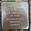 Stolperstein for Meta Weiss geb.  Lion's Arch