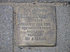Stolperstein für Willy Scheinhardt in Hannover