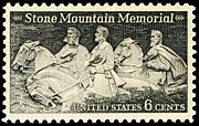 RE Lee, Jefferson Davis, Stonewall Jackson.  Edição de Stone Mountain de 1970